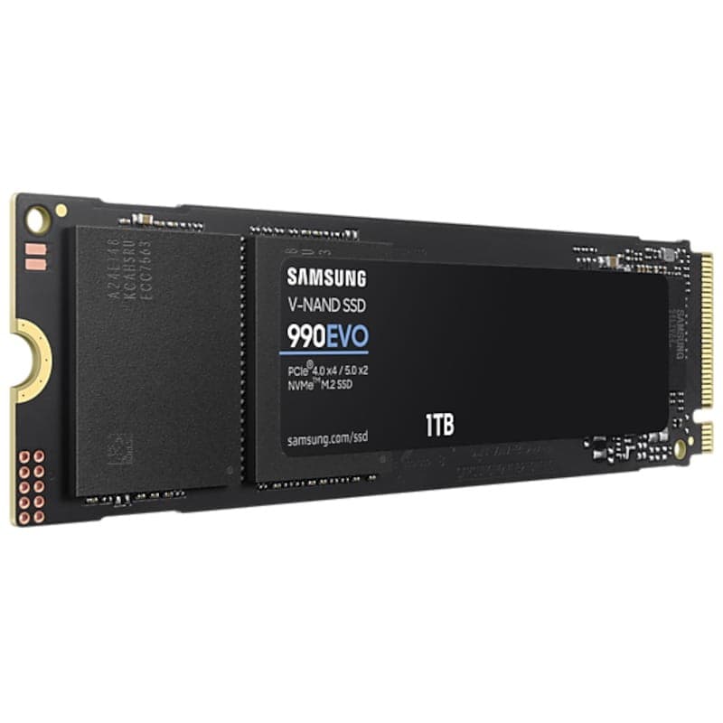 Samsung 990 EVO 1 To - SSD M.2 PCI Express 4.0 NVMe Vue avant côté droit