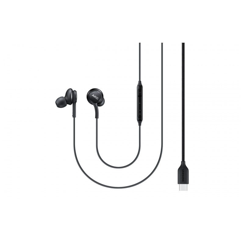 Auriculares de botón  Samsung EO-IC100, USB-C, Sonido AKG, Micrófono,  Botón, Negro