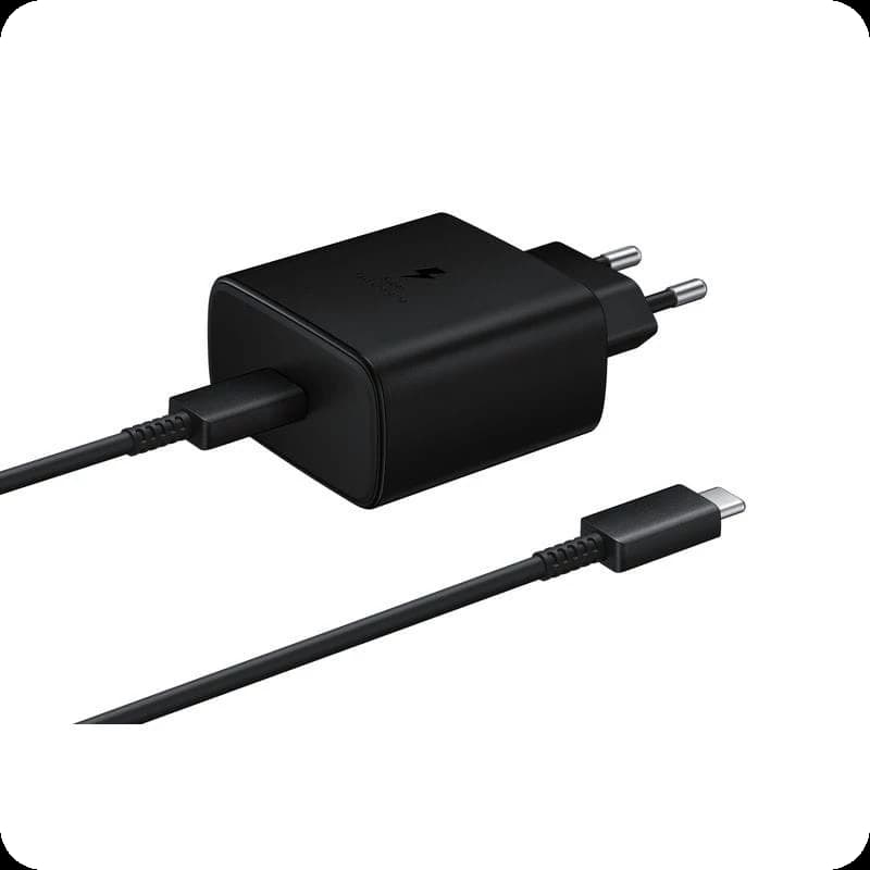 Samsung 45W USB Tipo-C Cable USB Tipo-C Carga Súper Rápida Negro - Cargador de Pared