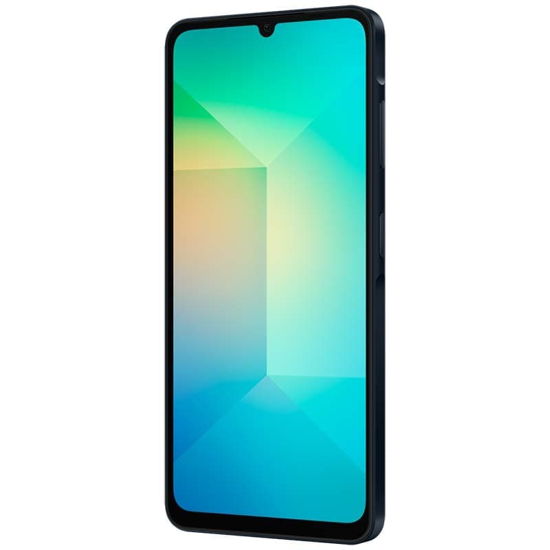 Samsung Galaxy A06 4G 4Go/64Go Or avec grand écran bord à bord, encoche en V, bords fins noirs et châssis élancé, design moderne aux reflets dorés