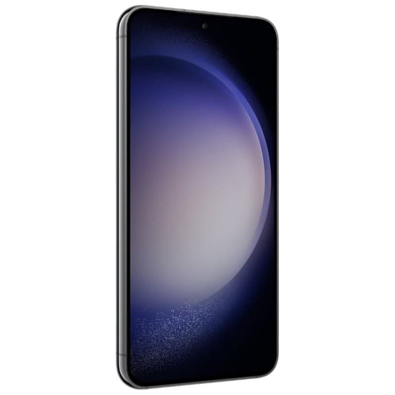 Vue avant et côté droit du téléphone portable Samsung Galaxy S23 5G 8Go/256Go Noir