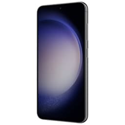 Vue avant et côté gauche du téléphone portable Samsung Galaxy S23 5G 8Go/256Go Noir