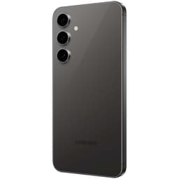 Samsung Galaxy S24 FE 5G grafito renovado excelente, trasera brillante con triple cámara vertical y flash, bordes rectos metálicos, diseño elegante