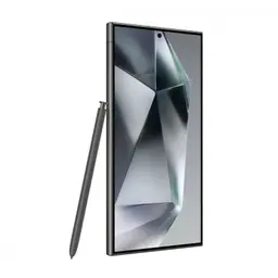 Samsung Galaxy S24 Ultra 5G 12GB/256GB Preto Recondicionado - Estado premium - vista em ângulo com ecrã ligado e caneta S Pen