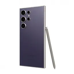 Samsung Galaxy S24 Ultra 5G 12GB/256GB Violeta Renovado - Estado Excelente - vista trasera en ángulo con el S Pen apoyado