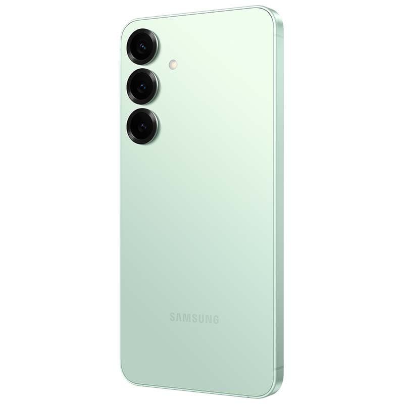 Samsung Galaxy S25+ 5G 12Go/256Go Menthe - vue arrière et côté gauche