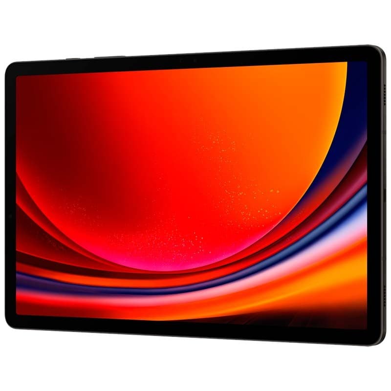 vista frontal y lateral derecho de la Samsung Galaxy Tab S9 8GB/128GB Wi-Fi Grafito