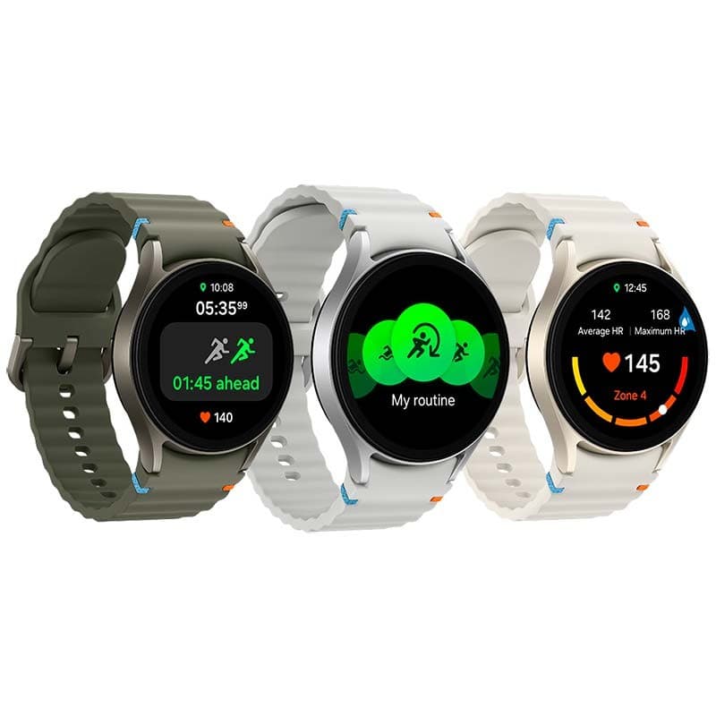 vista frontal e lateral do Relógio inteligente Samsung Galaxy Watch7 L300 40mm BT Verde