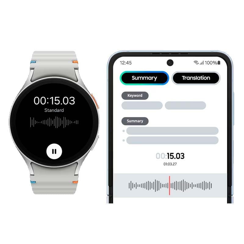 transcrição de notas do Relógio inteligente Samsung Galaxy Watch7 L300 40mm BT Verde