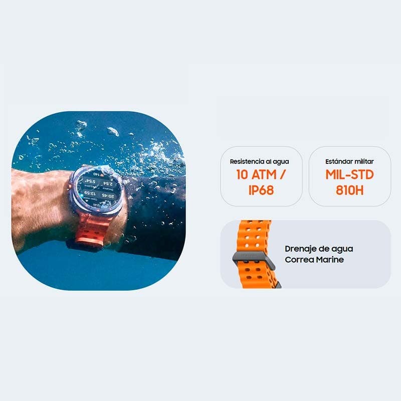 certificaciones de resistencia del Reloj inteligente Samsung Galaxy Watch Ultra LTE Blanco
