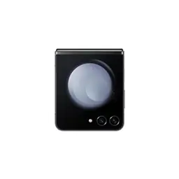 Samsung Galaxy Z Flip5 5G graphite reconditionné Bon état format pliable écran externe carré double capteur photo avant bords noirs finition brillante