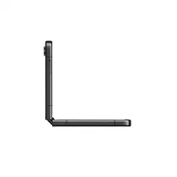 Samsung Galaxy Z Flip5 5G Graphite reconditionné bon état, profil latéral pliant en L, charnière solide et design fin avec double module photo arrière