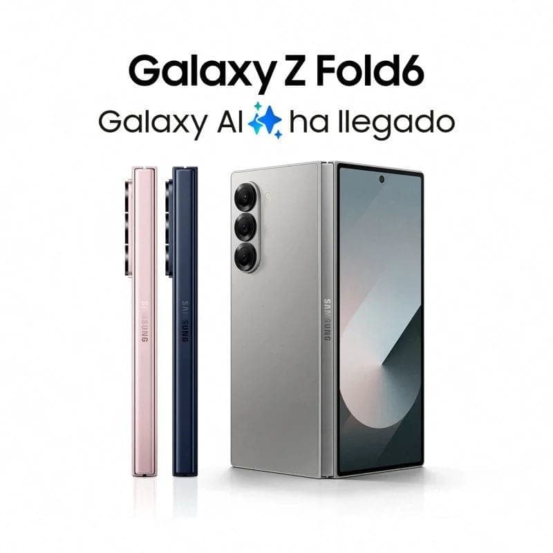 Samsung Galaxy Z Fold6 5G gris renouvelé état excellent, grand écran pliable, triple caméra arrière, perforation centrale, bords fins, 12 Go 256 Go