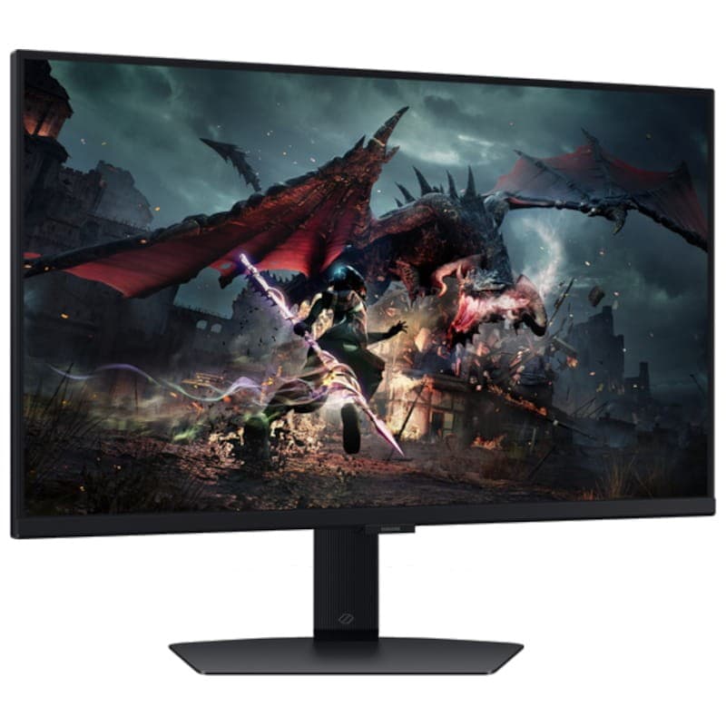Samsung Odyssey G5 G50D 27 QHD IPS FreeSync Preto - Monitor PC Vista frontal lado direito