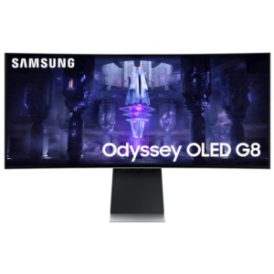 Samsung Odyssey Neo G8 LS34BG850SUXEN 34 WQHD OLED UltraWide Curvo 175 Hz Freesync Premium Argent – Moniteur Gaming
