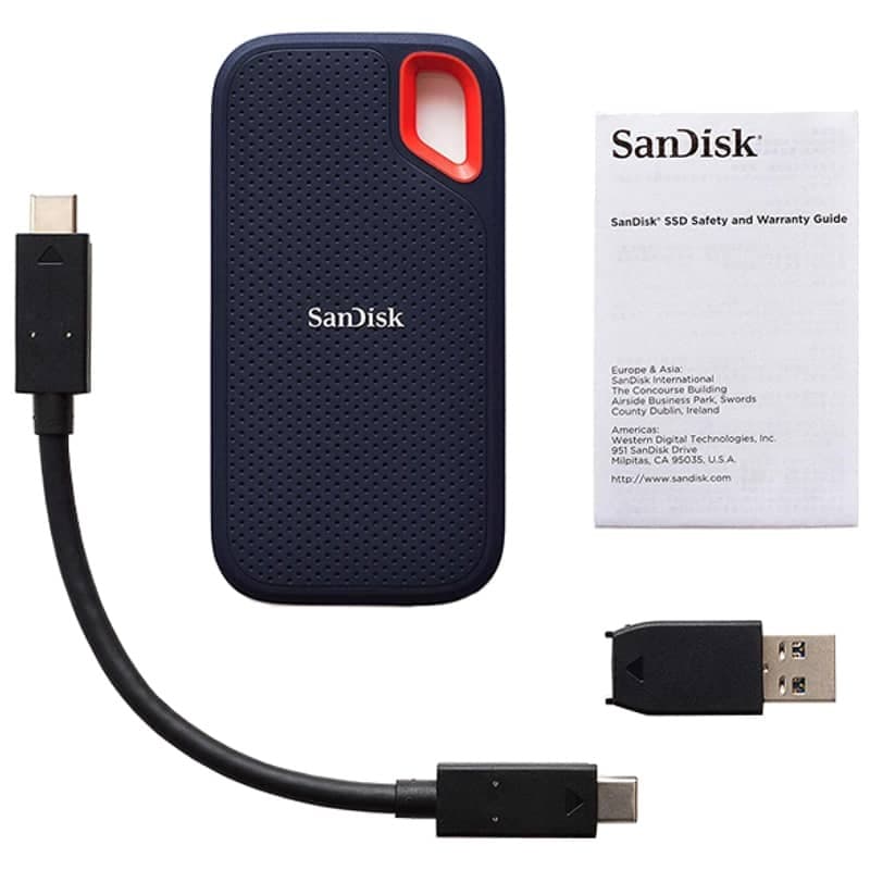 Unidade e Cabo SanDisk Extreme Portátil de 1 TB Preto