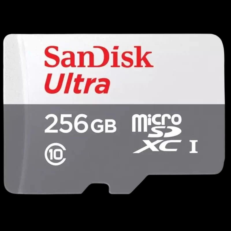 SanDisk MicroSD 256GB Ultra UHS-I + Adaptador Clase 10 - Tarjeta SD