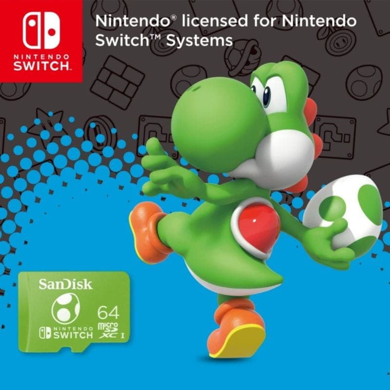 Mémoire Flash SanDisk SDSQXAO-064G-GN6ZN 64GB avec Licence pour Nintendo