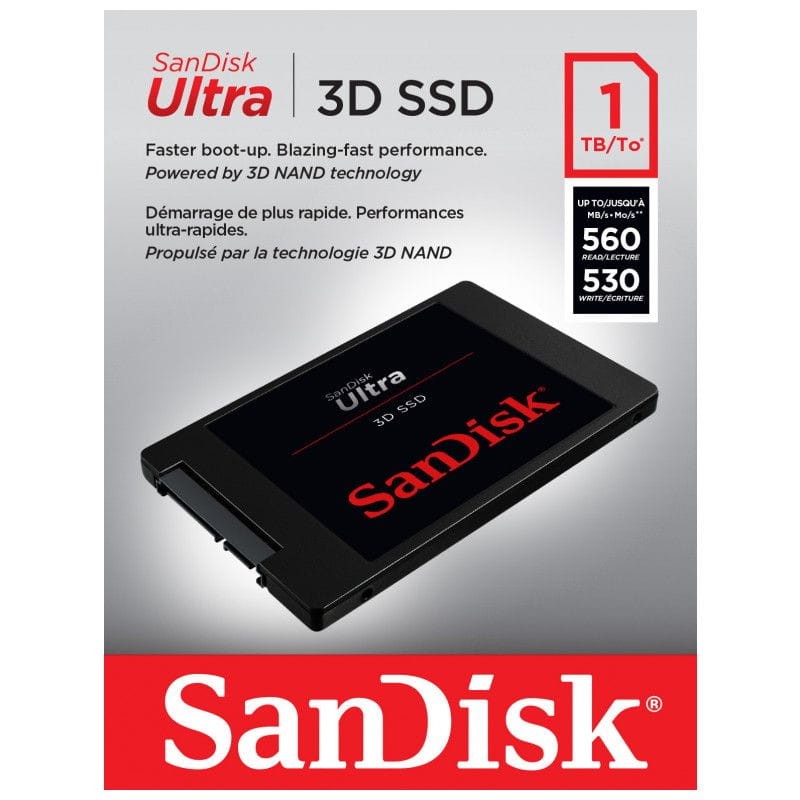 Disque dur SSD SanDisk Ultra 3D 2,5 1 To SATA III