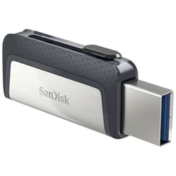 SanDisk Ultra Dual USB-C/USB 3.2 256GB Preto/Prata - Unidade Flash USB - Lateral direito