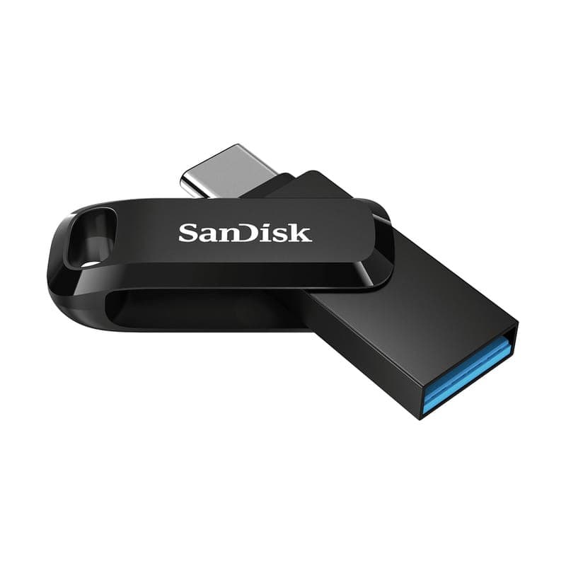 SanDisk Ultra Dual Drive 128GB USB Tipo C Negro/Plata - Pendrive USB vista lateral abierto