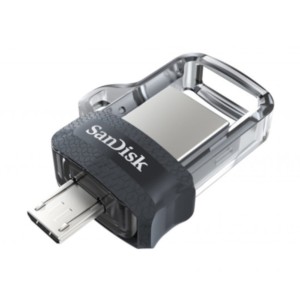 SanDisk Ultra Dual Drive m3.0 128 Go USB 3.2 Noir/Argent - Clé USB