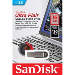 SanDisk Ultra Flair 16GB USB 3.0 Prateado - caixa