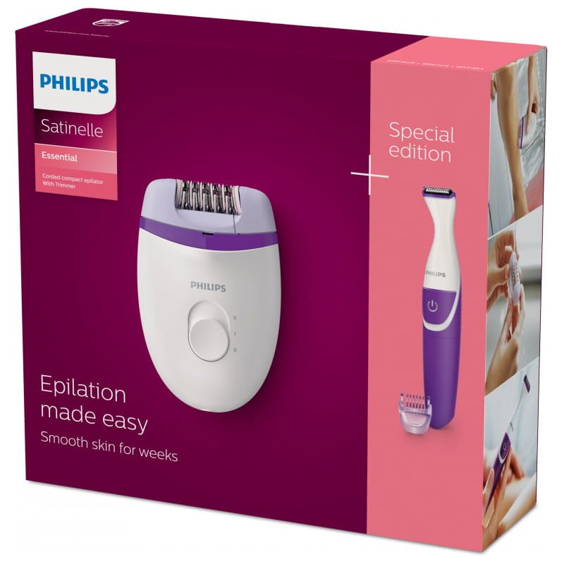 Depiladora Philips Satinelle Essential Violeta, Blanco - Ítem1