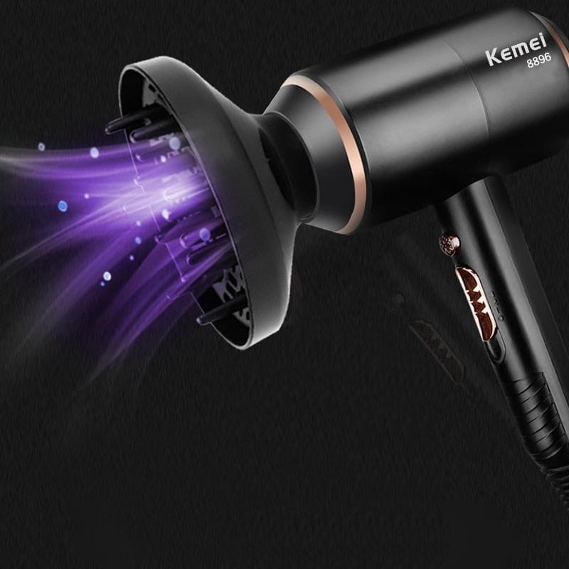 Secador de Pelo Kemei KM-8896 SuperPower 4000W 4 en 1 Negro/Dorado - Ítem2