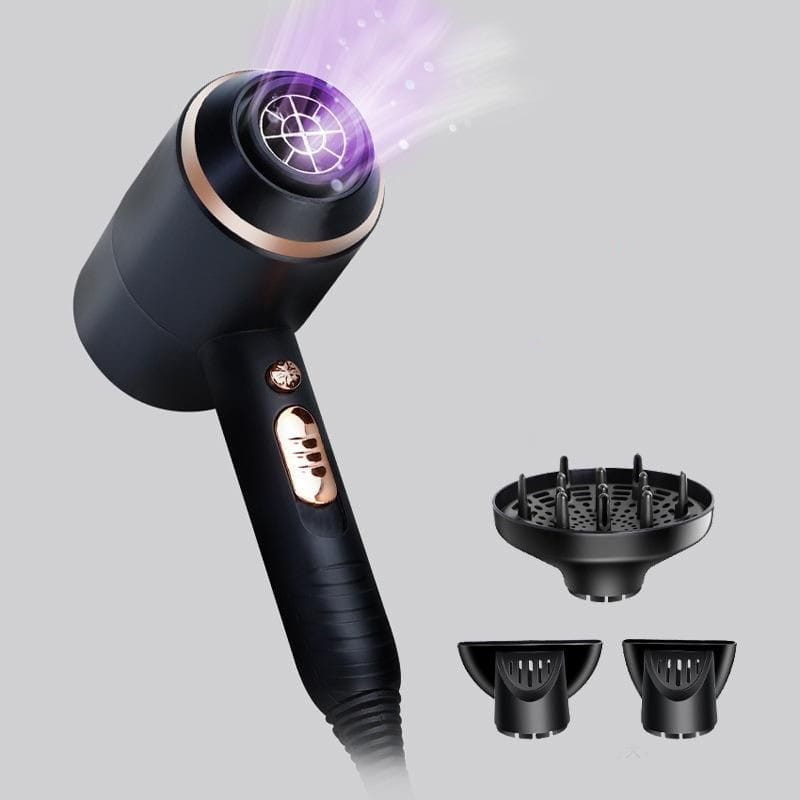 Secador de Cabelo Kemei KM-8896 SuperPower 4000W 4 em 1 Preto/Dourado - Item4