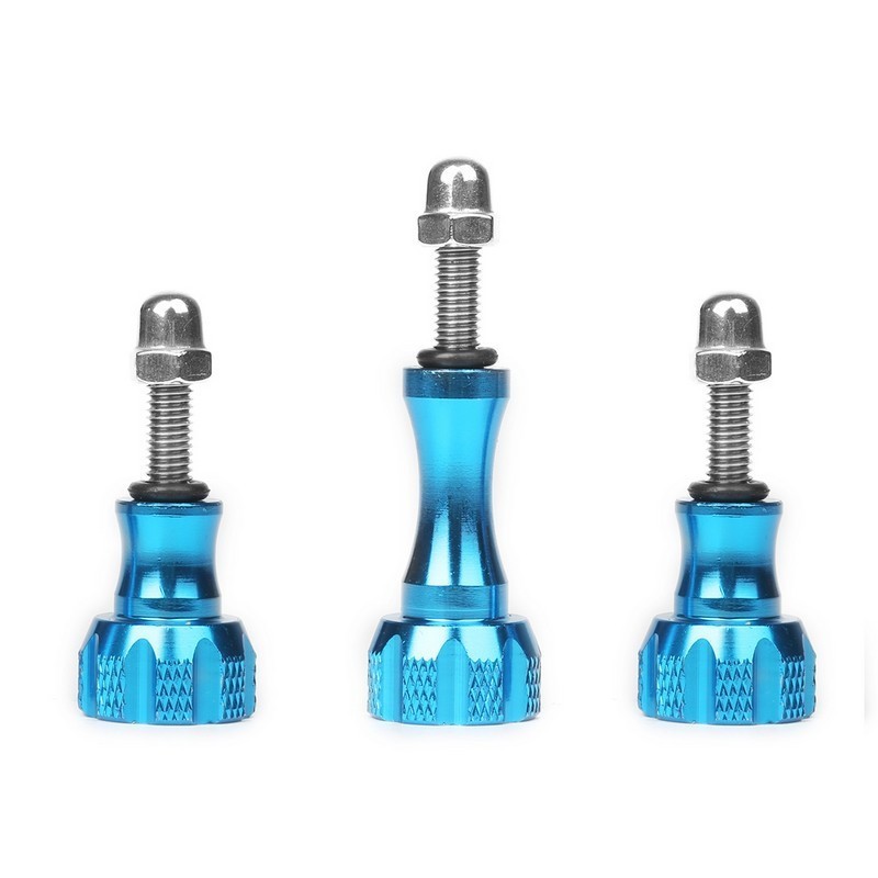 Set Tornillos de Aluminio CNC 1/4 - Accesorio Cámara Deportiva Azul - Ítem1