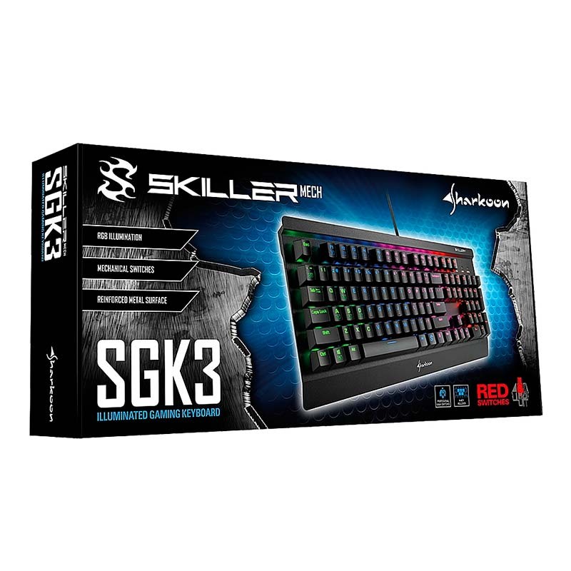 Teclado Mecánico Sharkoon SKILLER SGK3 RGB USB ES Switch Rojo - Ítem3
