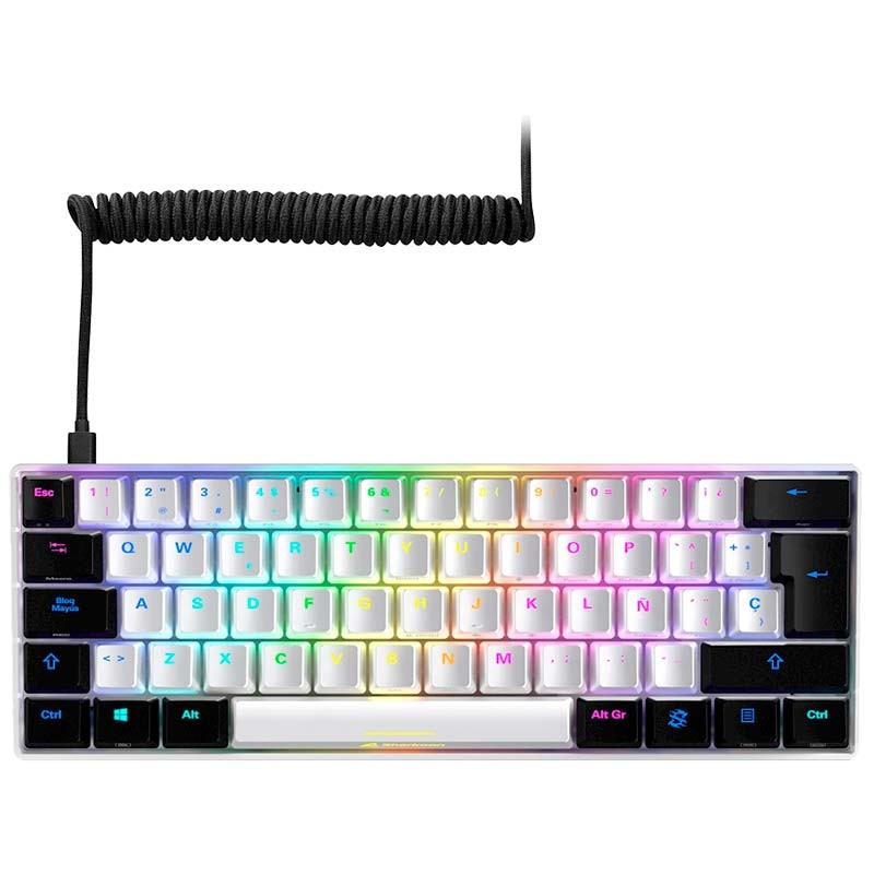 Teclado Mecânico Sharkoon SKILLER SGK50 S4 Branco RGB USB-C ES Switch Vermelho - Item1