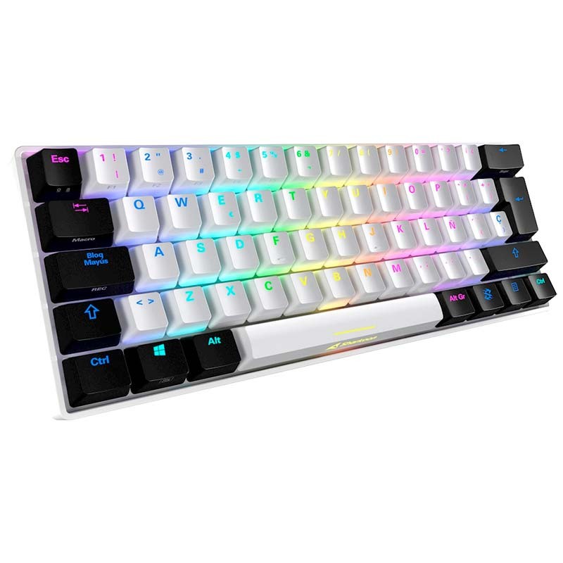 Teclado Mecânico Sharkoon SKILLER SGK50 S4 Branco RGB USB-C ES Switch Vermelho - Item2