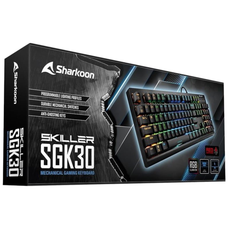 Clavier de jeu mécanique Sharkoon SKILLER SGK30 RGB USB ES Switch Rouge - Ítem4