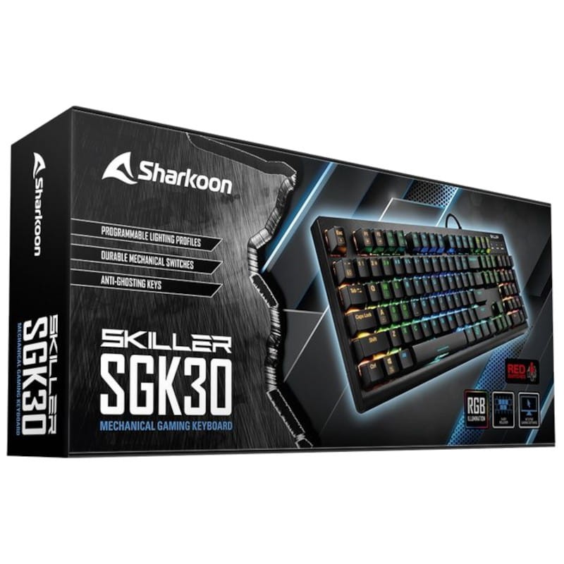 Teclado Mecánico Sharkoon SKILLER SGK30 RGB USB ES Switch Rojo - Ítem4