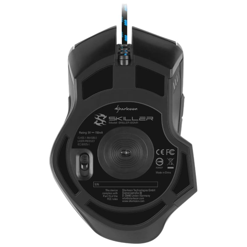 Sharkoon Skiller SGM1 USB 10800 DPI Negro - Ratón Gaming Vista inferior