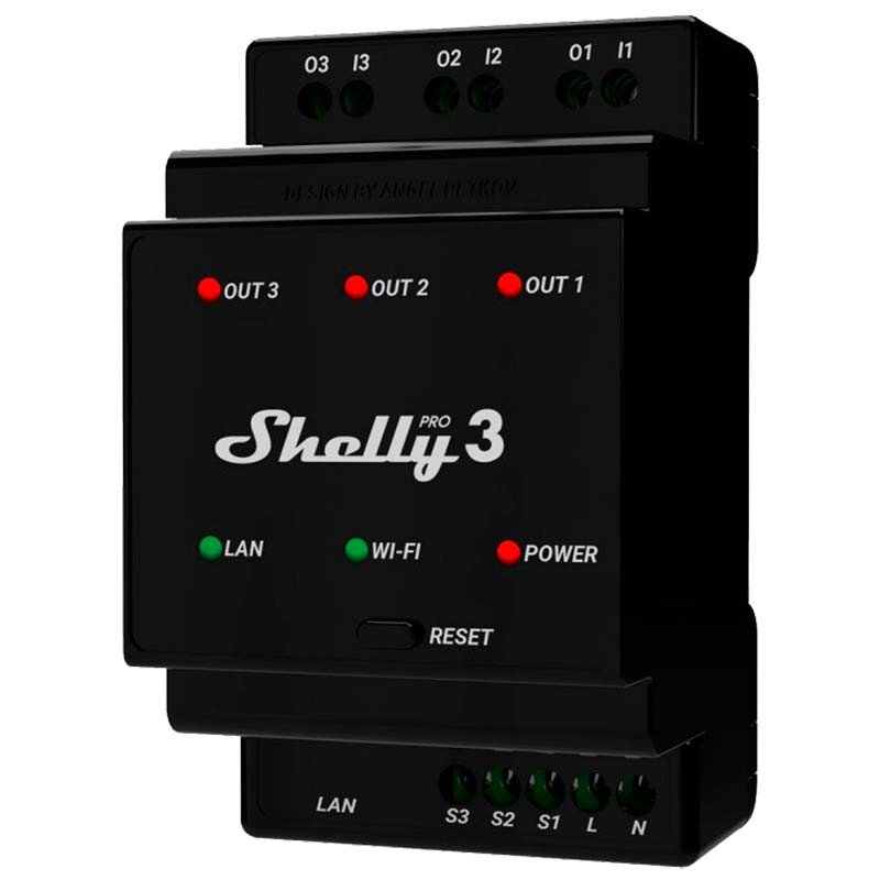 Relé Shelly Pro 3 Negro - Ítem