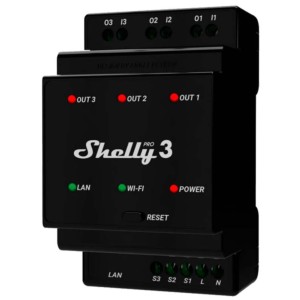 Relé Shelly Pro 3 Negro