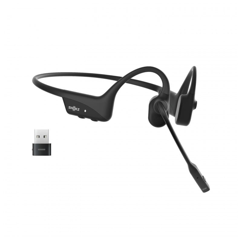 Shokz OpenComm 2 UC USB-C Preto de condução óssea - Item1