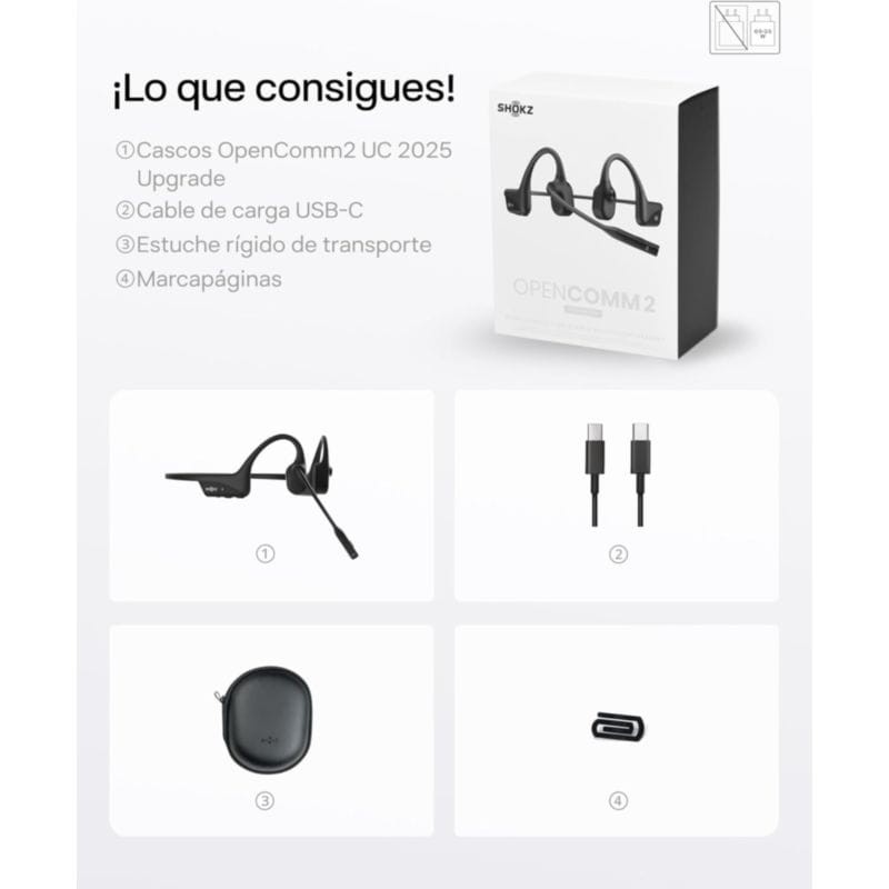 Shokz OpenComm 2 Standard Noir - Casque à conduction osseuse - Ítem13