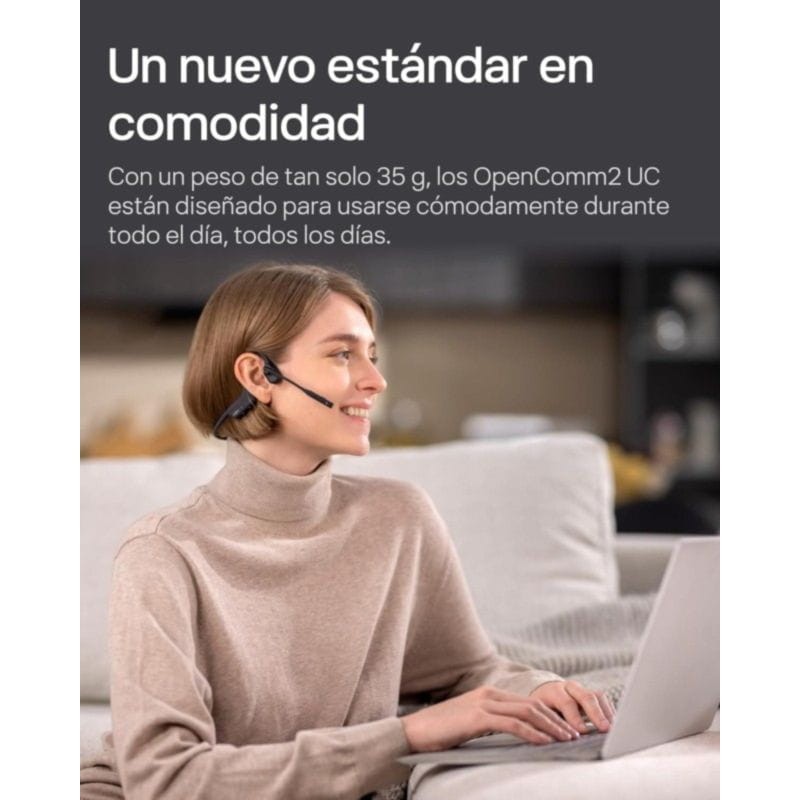 Shokz OpenComm 2 UC USB-C Preto de condução óssea - Item7