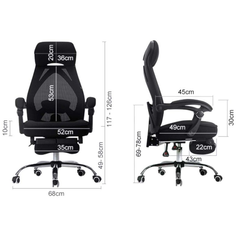 Silla de Oficina Hbada HDNY117BMJ Negro - Ítem1