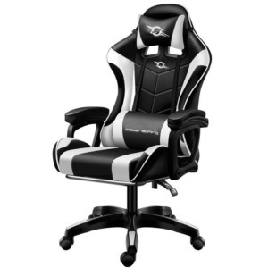 Chaise Gaming 813 avec Haut-parleur Bluetooth et Massage Blanc