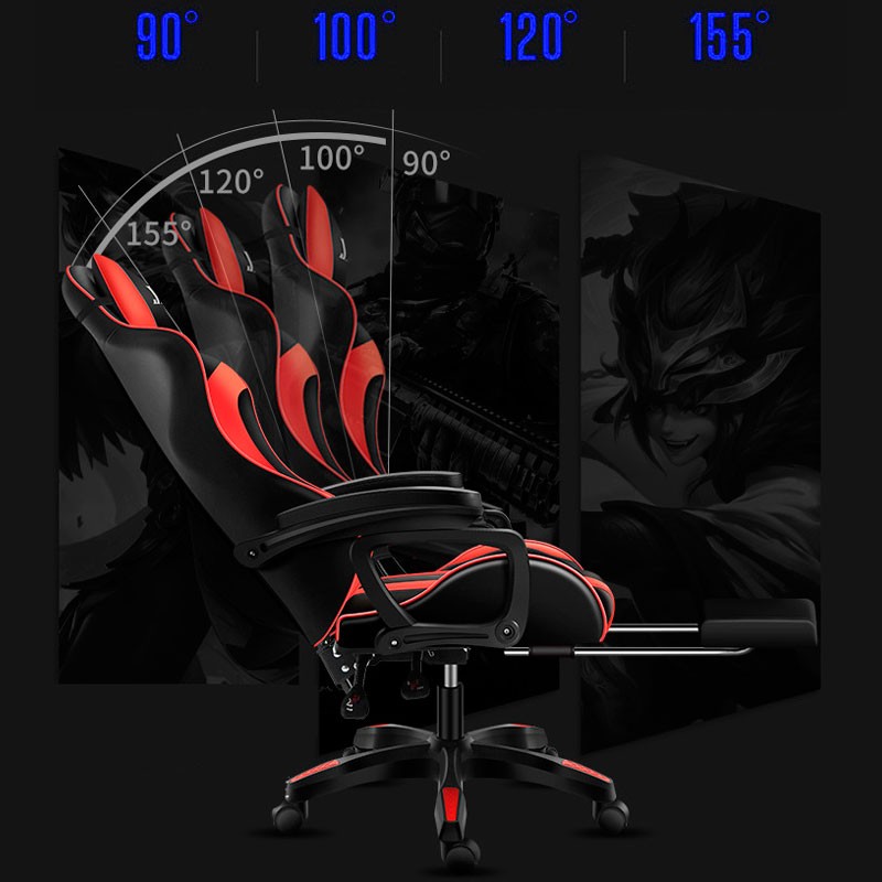 Cadeira Gaming 813 Massagem 7 pontos Vermelho / Preto Apoio para os pés - Item4