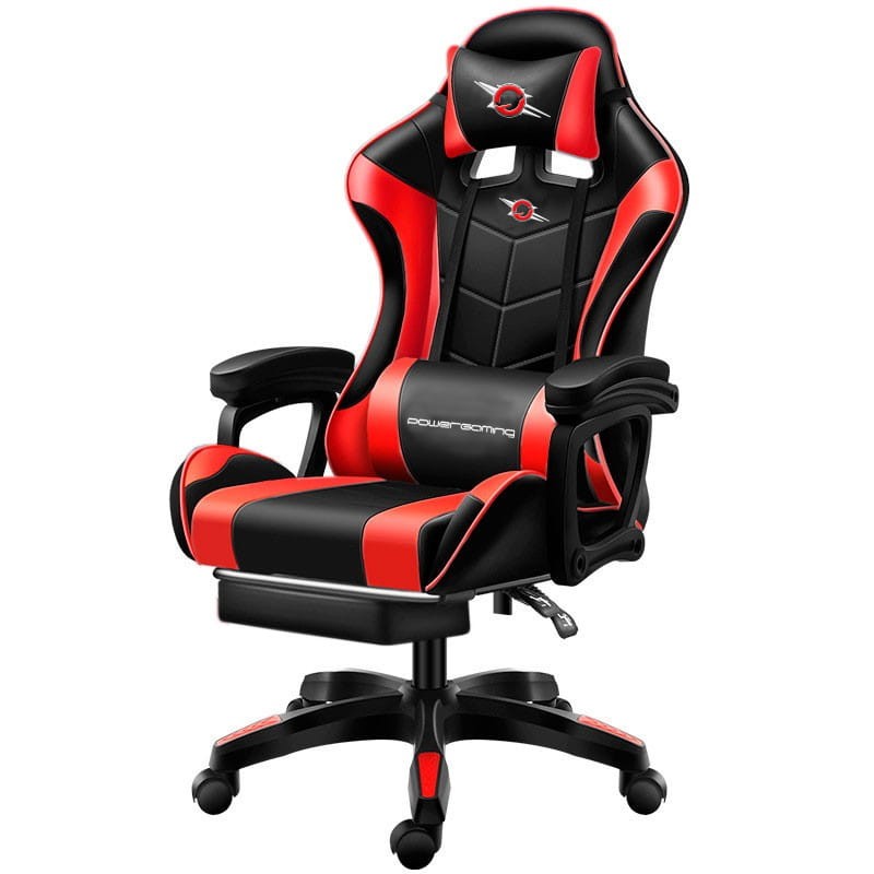 GAMER - Fauteuil Gaming Tissu Noir et Rouge