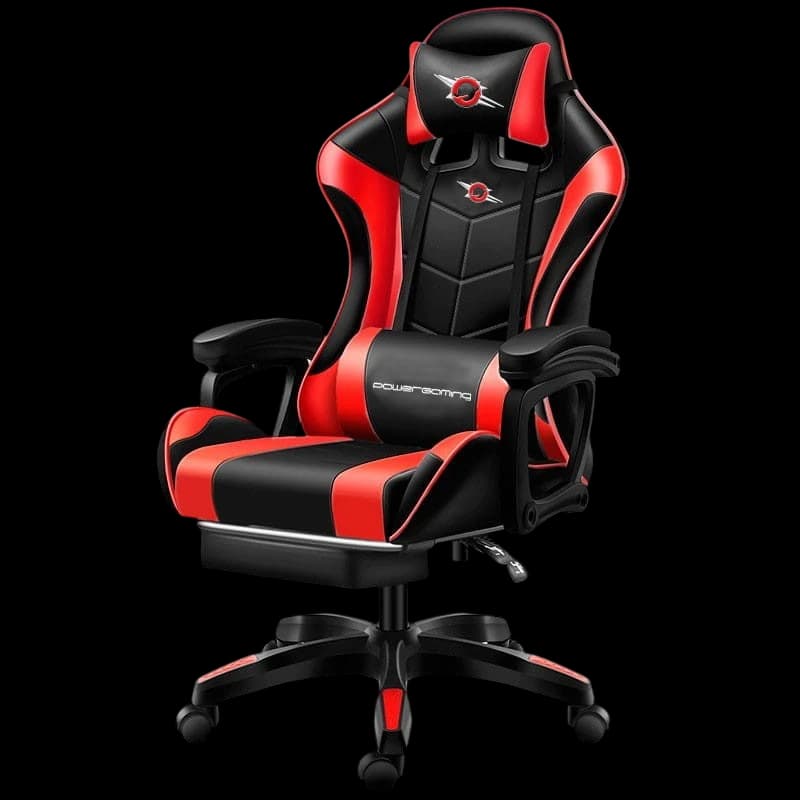 Cadeira Gaming PowerGaming Preto/Vermelho com Apoio para os Pés