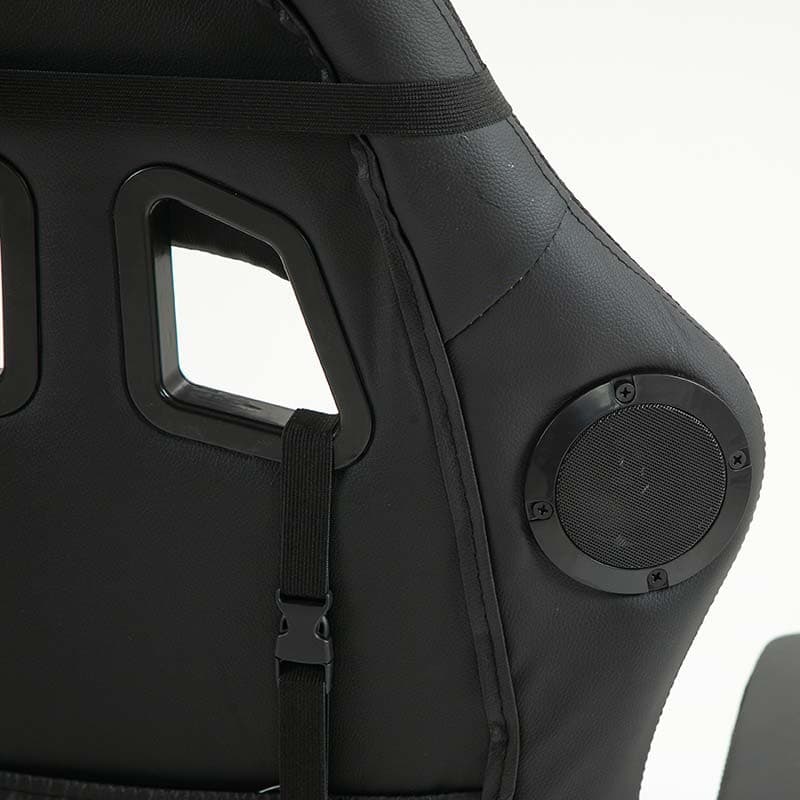 altifalante Bluetooth da Cadeira Gaming PowerGaming LED RGB com Altifalante Bluetooth, Massagem e Apoio para Pés Preto