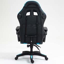 vista traseira da Cadeira Gaming PowerGaming com Altifalante Bluetooth e Massagem Preto+Azul