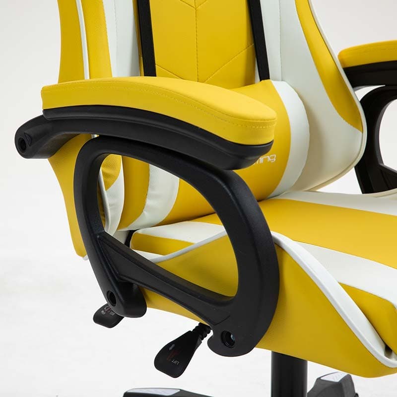 apoio de braços da Cadeira Gaming PowerGaming Branco+Amarelo